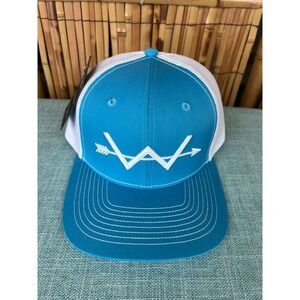 NWT - Webb Western Custom Snapback Hat Blue White Ranch Logo Outdoors
